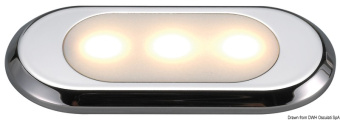 Osculati 12V IP67 Oculus Ultra-Flat LED Courtesy Light 80x32 mm Stainless Steel