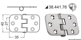 Osculati 38.441.76 - Hinges 2 mm Thickness