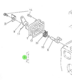 Nanni Diesel 970302058 - Engine Stop Lever Assembly for 4.190HE Engines