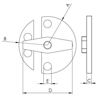 Hollex Latch Round 58mm