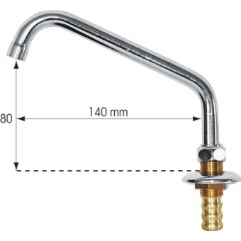 Plastimo 414932 - Chromed Brass Faucet H80mm