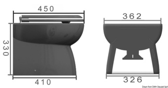 Osculati 50.213.01 - Faired Electrical WC Porcelain Bowl Low 12 V