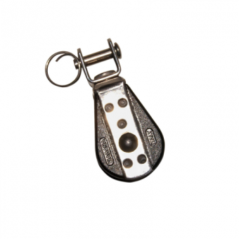 Viadana Delrin Ball Bearing Single Block with Swivel Toggle U-Shaped Head for Rope up to 6-8 mm, 22-28 mm Sheave