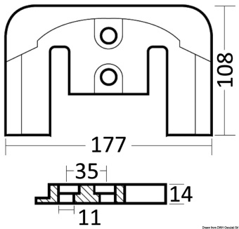 Mercruiser 821630A/C Bravo Magnesium Plate Anode - Osculati 43.435.22