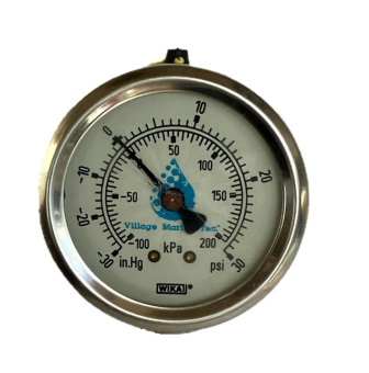 Parker 40-0300 -30 inHg to +30 PSI Pressure/Vacuum Gauge, 2.5"