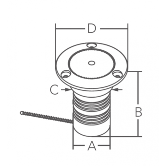 Marine Town AISI 316 Waste Stainless Steel Cap Ø 38 mm