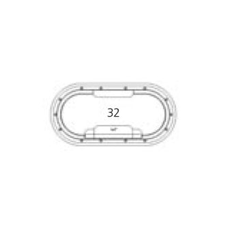 Goiot Portlight, Opening, Model 'Opal 32', For Hull Thickness 5-33mm, Outside 397x197mm