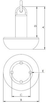 Hollex Mushroom Anchor 5kg PVC Laminated