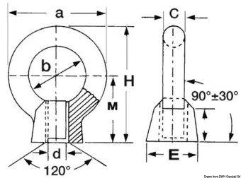 Osculati 39.306.08 - Threaded Eyebolt AISI316 32.6 mm