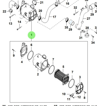 Bukh 00101-BS101 - Intercooler Assembly for S270J Engines