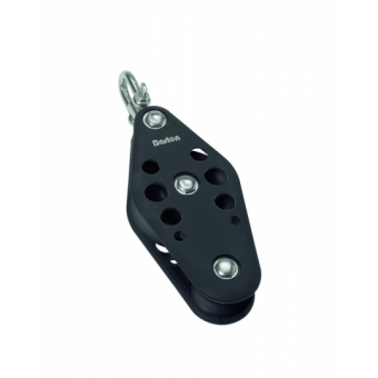 Barton N05430 - Fiddle Block Swivel Size 5 38/64mm – Plain Bearing, Ø38/64mm Sheaves, Max Rope 12mm