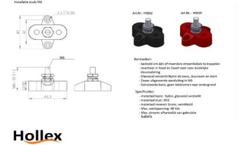 Hollex Single Connector M6 Red