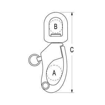Ronstan RF6110 Swiveling Small Bail Snap Shackle 69mm