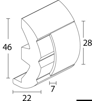 Osculati 44.481.36 - Base Pvc Bianca Per Profilo 28 (24 m)