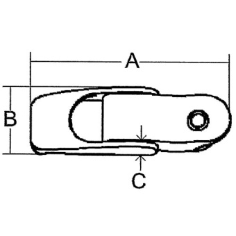 Allpa Stainless Steel Compression Fastener, Spring Loaded Cam Latch, A=82mm, B=25mm, C=15mm