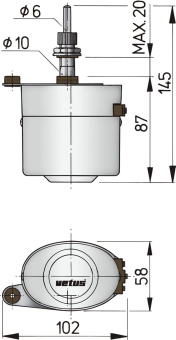 Vetus ORW12SET Wiper Motor Set, Incl. Wiper Motor, Arm And Blade, 12 Volt