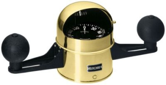 Ritchie Compass 'Globemaster D-5-S-C', 12/24/32v, Binnacle Mount, Dial Ø127mm/2 Of 5°, Chrome