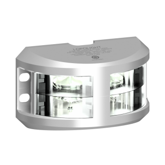 Lopolight 300-124G2ST 6M - Navigation Light 3NM 180° White Double Silver Anodized