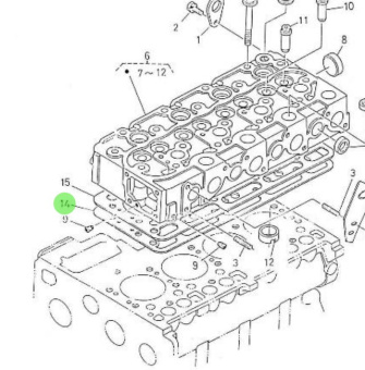 Nanni Diesel 970301944 - Cylinder Head Gasket for 4.190HE Engines
