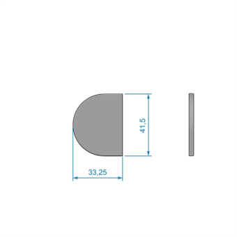 Roca 440350 - Stainless Steel Hinge Cover Cap, 33.25 x 41.5mm