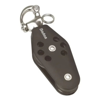 Barton N03440 - Fiddle Block Snap Shackle Size 3 30/58mm – Plain Bearing, Ø30/58mm Sheaves, Max Rope 10mm