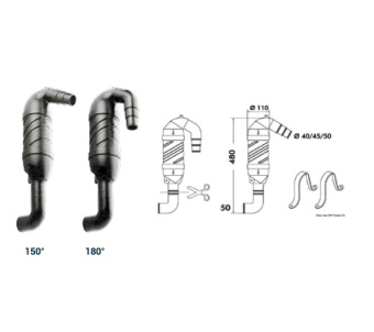 Nanni Diesel QCY00060VT – Gooseneck Exhaust Ø60 mm, 180°