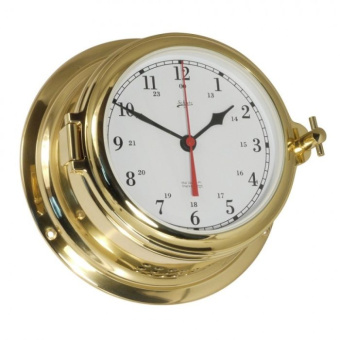 Schatz Clock Quartz Midi Brass Ø155 mm With Glass Strike