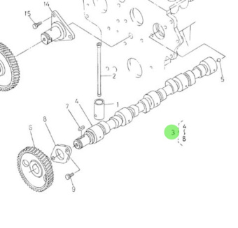 Nanni Diesel 970315072 - Camshaft Assembly for N4.50 Engines