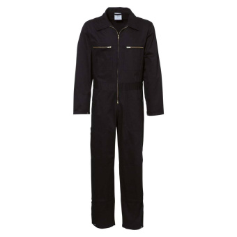 Overalls With Zipper, Black, Size 46