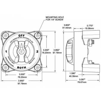 Blue Sea Battery Switches 0-1-2-Both Series HD