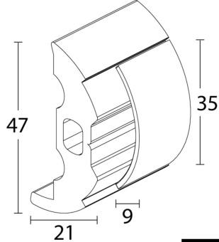 Osculati 44.481.47 - Base Pvc Grigia Per Profilo 38 (24 m)