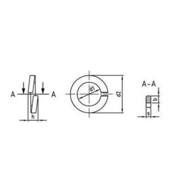 Euromarine DIN 127 - A4 B 12 Grower Washer Form B