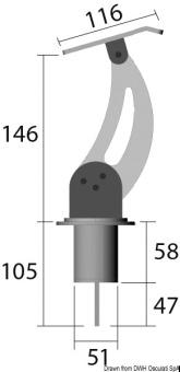 Removable Dinghy Holder for Swim Platform​ 30 kg - Osculati 22.507.02