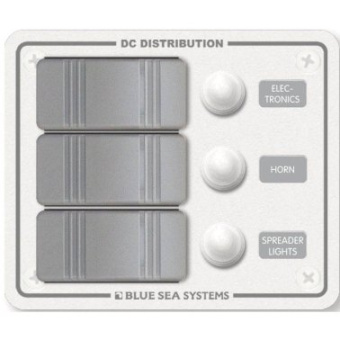 Blue Sea Watertight 3-Circuit White Button Panel