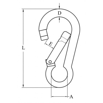 S.S.Carabiner With Straight Closing 5X50 mm