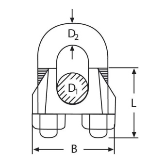 Belship 696102 - AISI 316 Stainless Steel Wire Clamp 2mm