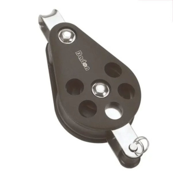 Barton N16131 – Single Swivel Block with Becket Size 6 64mm, Ball Bearing, Ø64mm Sheave, Max Rope 14mm