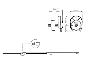Ultraflex T67 Steering System with Black Bezel