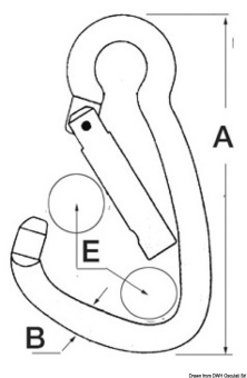 Osculati 09.177.10 - Carabiner Hook AISI 316 Large Opening 18 mm