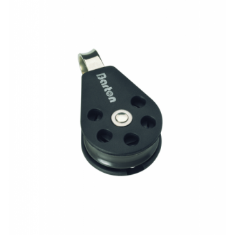Barton N12110 - Single Fixed Eye Block Size 2 35mm – Ball Bearing, Ø35mm Sheave, Max Rope 8mm
