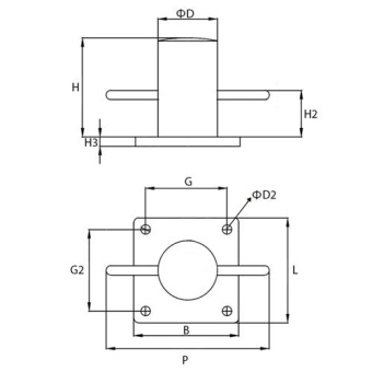 Hollex Bollard On Plate 60mm Stainless Steel 316