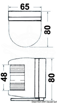 Osculati 11.416.03 - Utility 77 Black Rear Base/White Bow Navigation Light