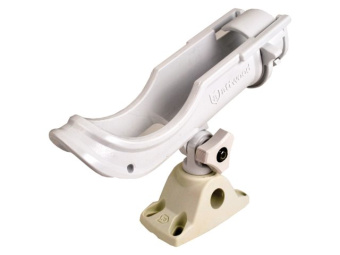 Attwood Heavy Duty Adjustable Rod Holder White, Deck Mount
