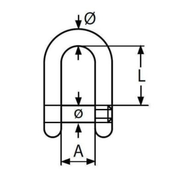 Euromarine Straight Shackle With Hexagon Socket Screw Ø6mm