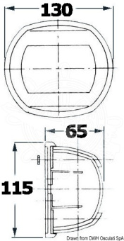 Osculati 11.411.01 - Maxi 20 Black 12 V/112.5° Red Navigation Light