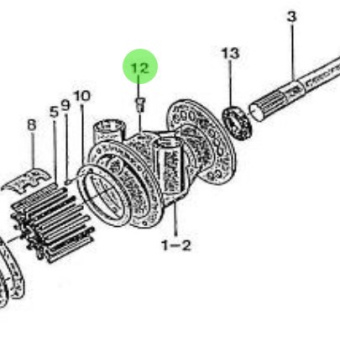 Nanni Diesel 970303678 - Sea Water Pump Cam Screw for HE and N Series Engines