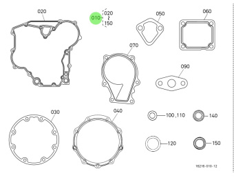 Bukh 1G995-9936-6 - Lower Gasket Set for EPA28 Engines
