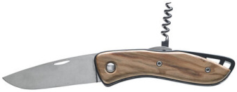 Wichard 10181 - Aquaterra Knife Flat Blade With Corkscrew Wood