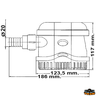 Trem P1612106 - Automatic Bilge Pump 750GPH 5A 12V