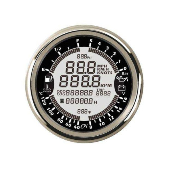 6 In 1 Instrument - Black Dial, Chromium Bezel, 12V